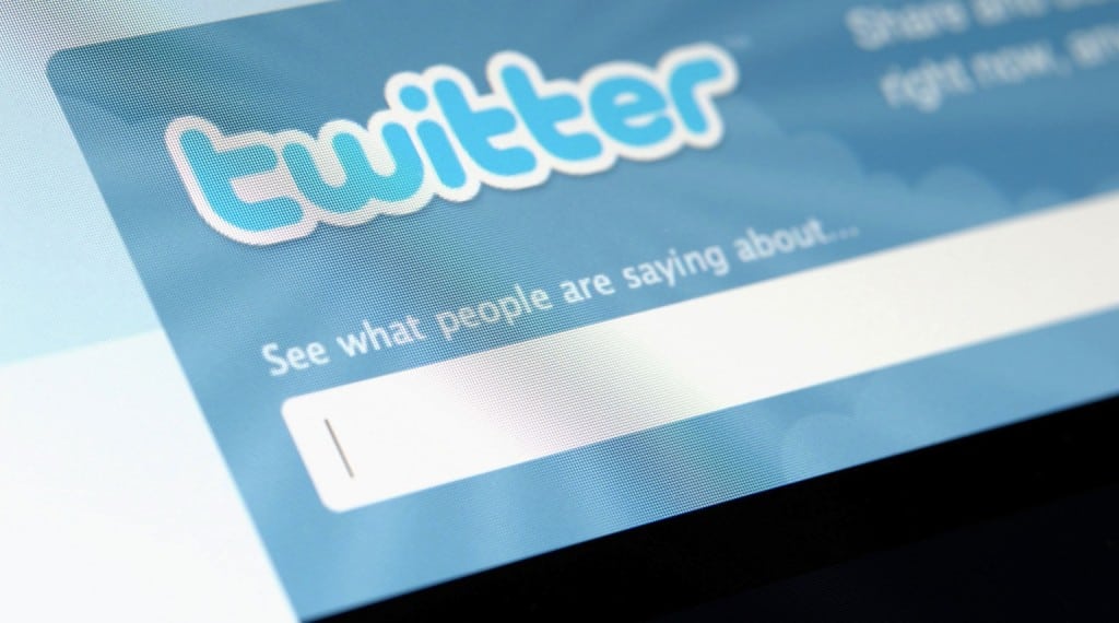 Twitter computer screen close up