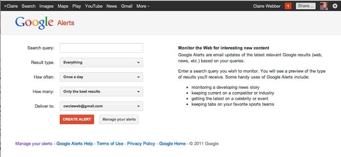 google alerts